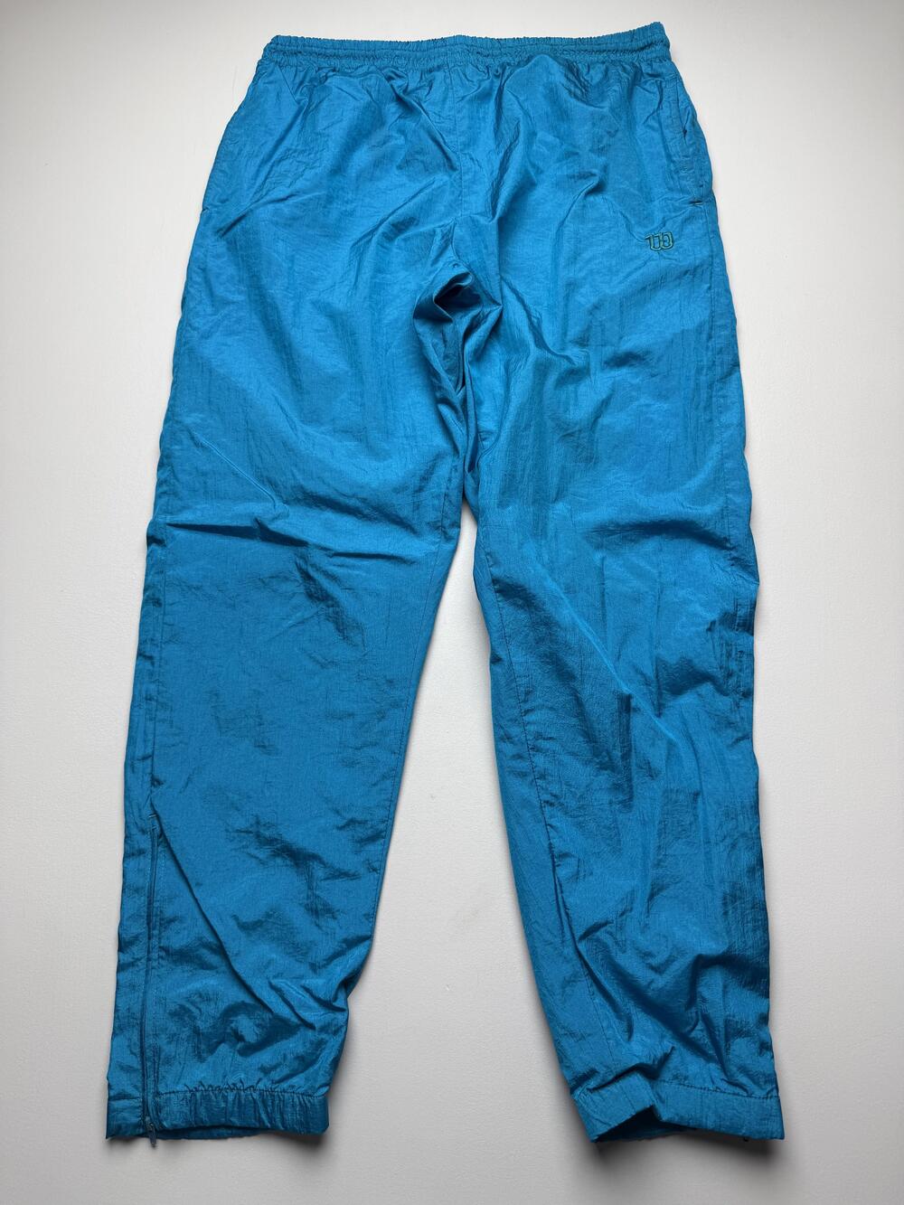 Wilson Track Pants Mens Medium Blue Nylon Lined Elastic Waist Athletic